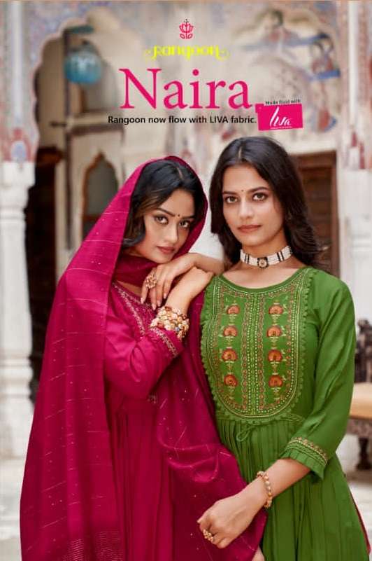 Rangoon-Naira Repeat-Viscose-Schiffli-Khatli-Hand-Work-Mirror-Naira-Cut-Kurti-Viscose-Embroidery-Pant-Sequence-Work-Dupatta-Poster